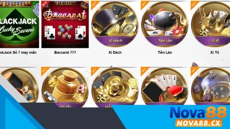 Các trò chơi Hot tại game bài NOVA88